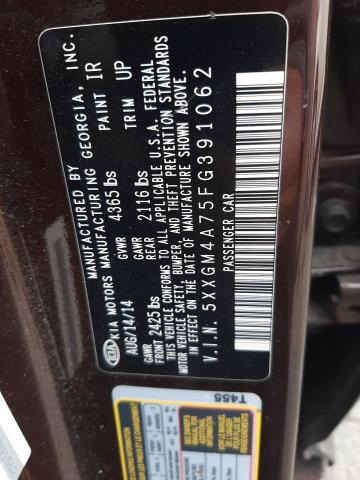 Photo 11 VIN: 5XXGM4A75FG391062 - KIA OPTIMA 