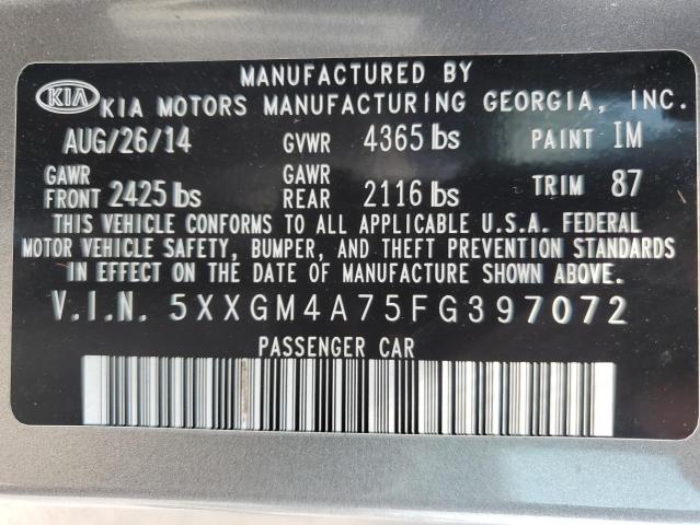 Photo 11 VIN: 5XXGM4A75FG397072 - KIA OPTIMA LX 