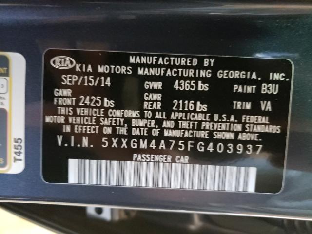 Photo 9 VIN: 5XXGM4A75FG403937 - KIA OPTIMA LX 