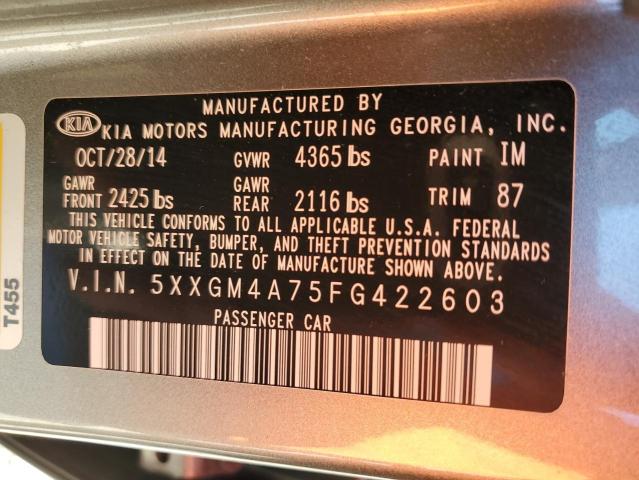 Photo 11 VIN: 5XXGM4A75FG422603 - KIA OPTIMA LX 