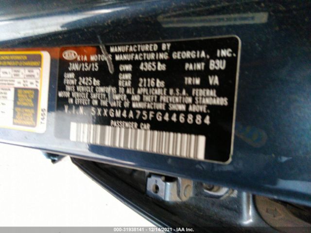 Photo 8 VIN: 5XXGM4A75FG446884 - KIA OPTIMA 