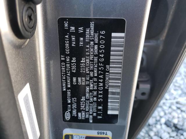 Photo 11 VIN: 5XXGM4A75FG450076 - KIA OPTIMA LX 