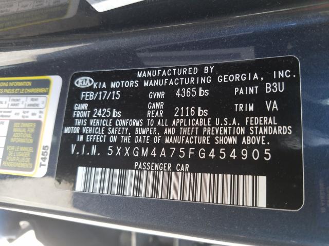 Photo 9 VIN: 5XXGM4A75FG454905 - KIA OPTIMA 