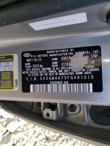 Photo 9 VIN: 5XXGM4A75FG481019 - KIA OPTIMA LX 