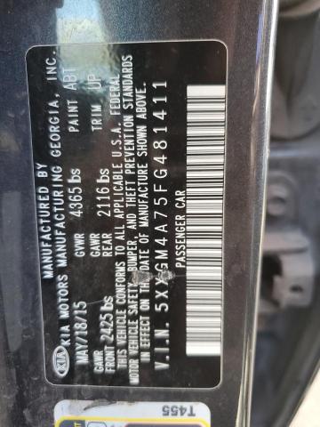 Photo 11 VIN: 5XXGM4A75FG481411 - KIA OPTIMA LX 