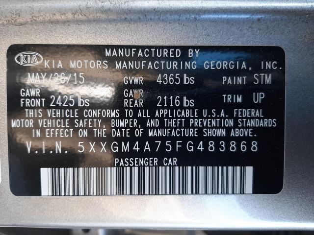 Photo 9 VIN: 5XXGM4A75FG483868 - KIA OPTIMA LX 