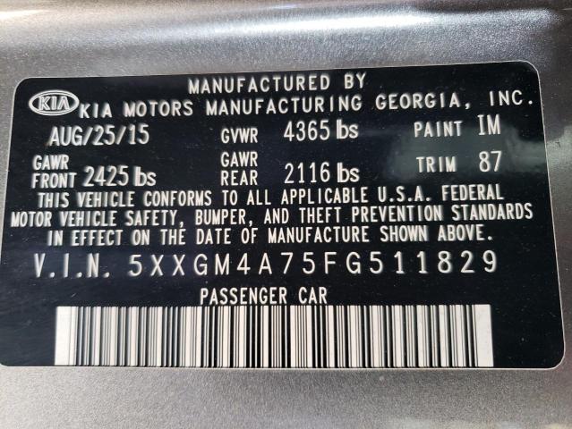 Photo 11 VIN: 5XXGM4A75FG511829 - KIA OPTIMA LX 