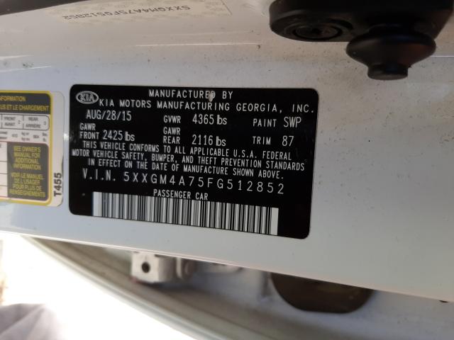 Photo 9 VIN: 5XXGM4A75FG512852 - KIA OPTIMA LX 