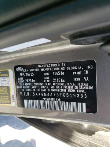 Photo 12 VIN: 5XXGM4A75FG519333 - KIA OPTIMA LX 