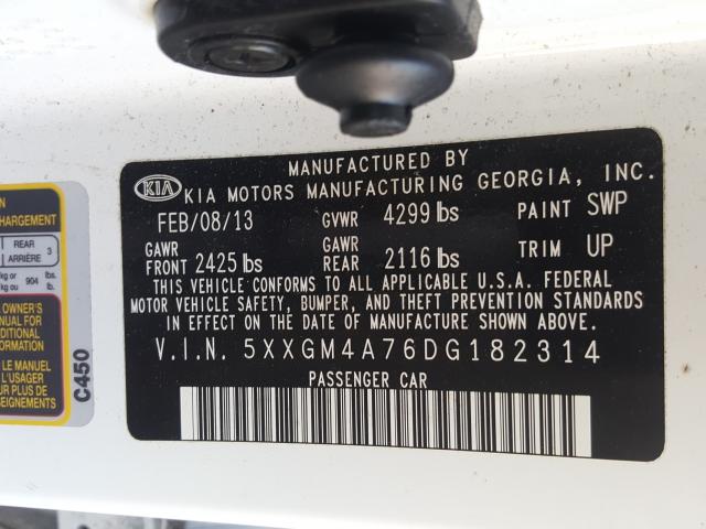 Photo 9 VIN: 5XXGM4A76DG182314 - KIA OPTIMA LX 