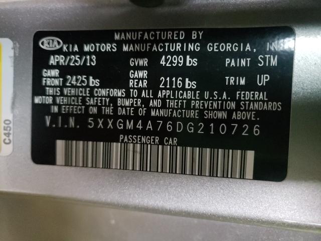 Photo 9 VIN: 5XXGM4A76DG210726 - KIA OPTIMA LX 