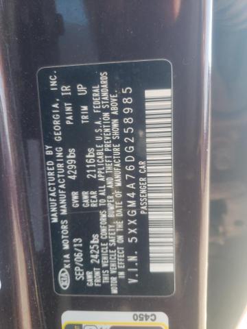 Photo 11 VIN: 5XXGM4A76DG258985 - KIA OPTIMA LX 