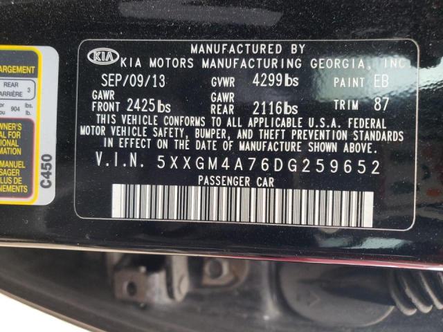 Photo 9 VIN: 5XXGM4A76DG259652 - KIA OPTIMA LX 