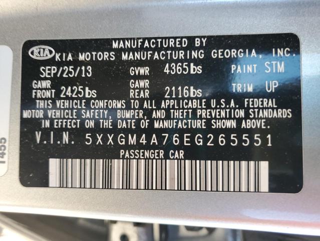 Photo 11 VIN: 5XXGM4A76EG265551 - KIA OPTIMA LX 