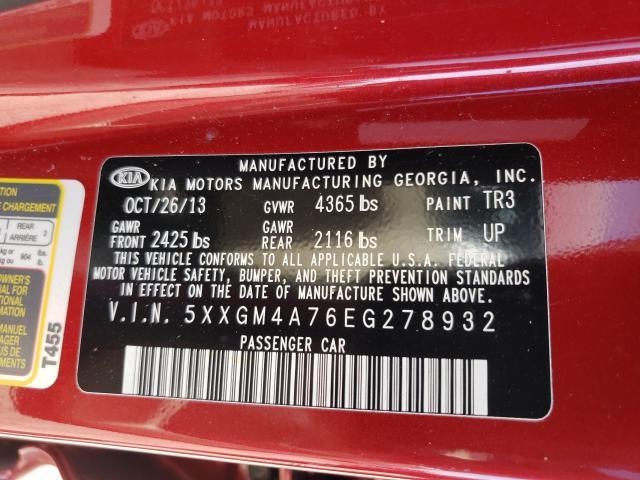 Photo 9 VIN: 5XXGM4A76EG278932 - KIA OPTIMA LX 