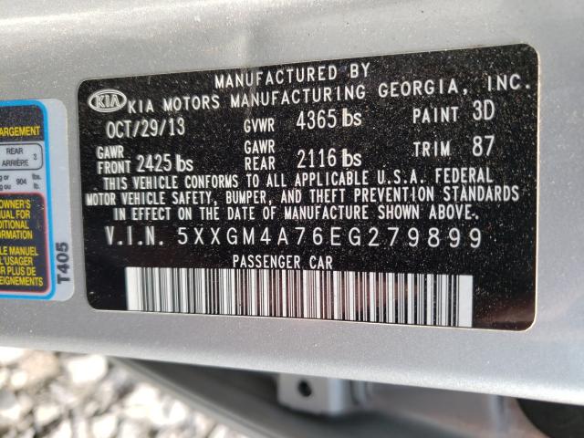 Photo 9 VIN: 5XXGM4A76EG279899 - KIA OPTIMA LX 