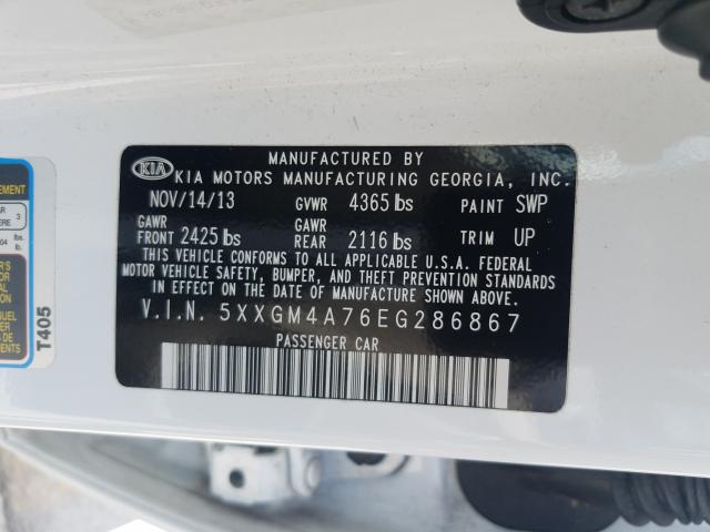 Photo 9 VIN: 5XXGM4A76EG286867 - KIA OPTIMA LX 