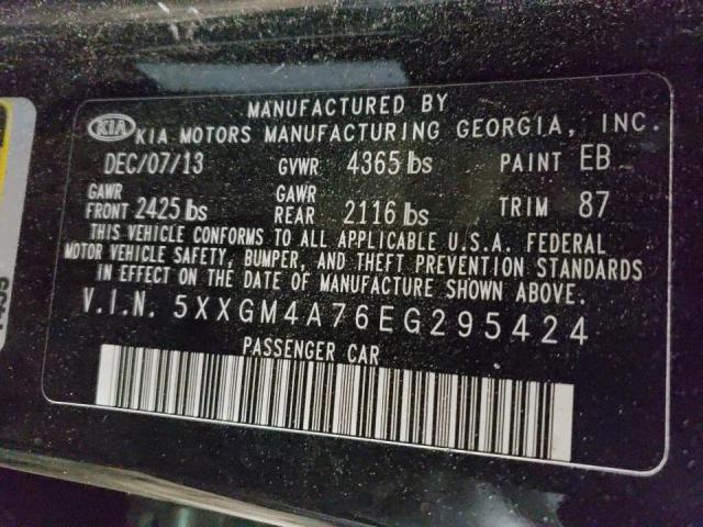 Photo 9 VIN: 5XXGM4A76EG295424 - KIA OPTIMA LX 