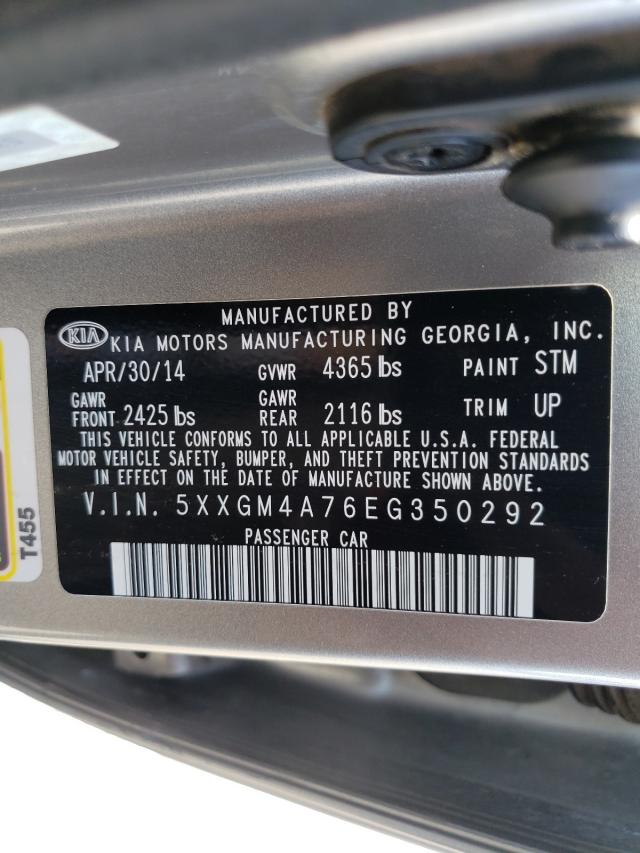 Photo 9 VIN: 5XXGM4A76EG350292 - KIA OPTIMA LX 