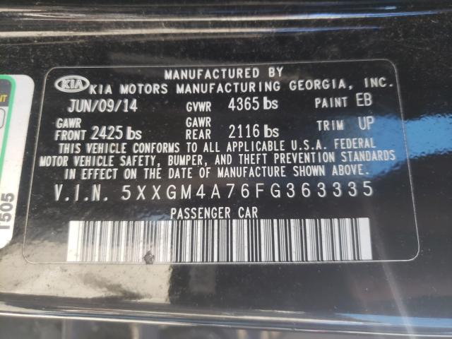 Photo 9 VIN: 5XXGM4A76FG363335 - KIA OPTIMA LX 