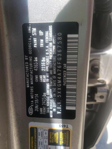 Photo 9 VIN: 5XXGM4A76FG367580 - KIA OPTIMA LX 