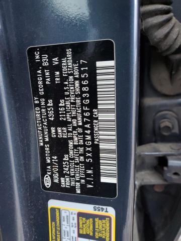 Photo 12 VIN: 5XXGM4A76FG386517 - KIA OPTIMA LX 