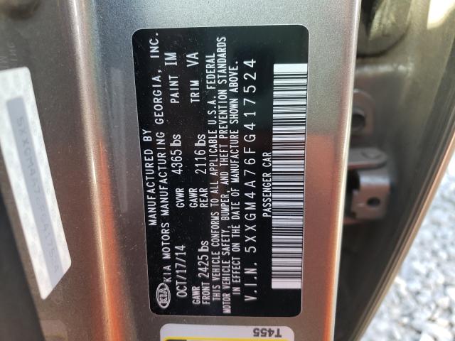 Photo 9 VIN: 5XXGM4A76FG417524 - KIA OPTIMA LX 