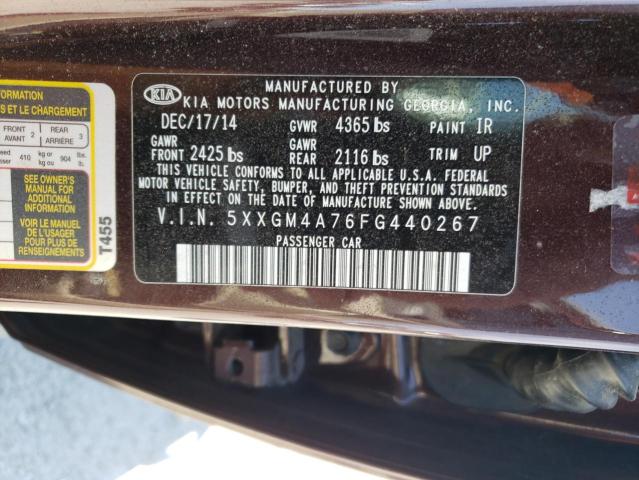 Photo 9 VIN: 5XXGM4A76FG440267 - KIA OPTIMA LX 