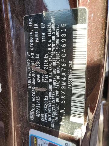 Photo 11 VIN: 5XXGM4A76FG469316 - KIA OPTIMA LX 