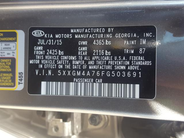 Photo 9 VIN: 5XXGM4A76FG503691 - KIA OPTIMA 