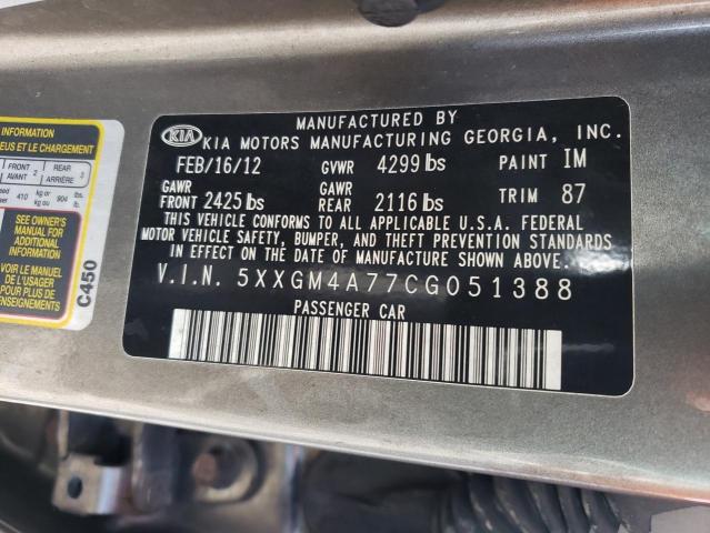 Photo 11 VIN: 5XXGM4A77CG051388 - KIA OPTIMA LX 