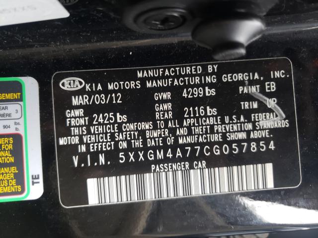 Photo 9 VIN: 5XXGM4A77CG057854 - KIA OPTIMA LX 