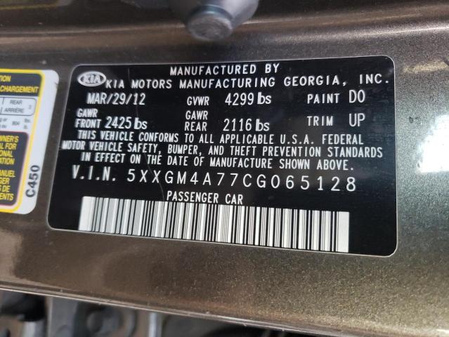 Photo 9 VIN: 5XXGM4A77CG065128 - KIA OPTIMA LX 