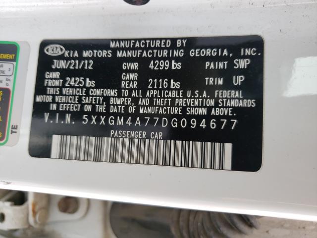 Photo 9 VIN: 5XXGM4A77DG094677 - KIA OPTIMA LX 