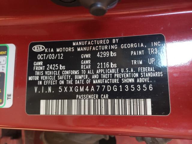 Photo 9 VIN: 5XXGM4A77DG135356 - KIA OPTIMA LX 