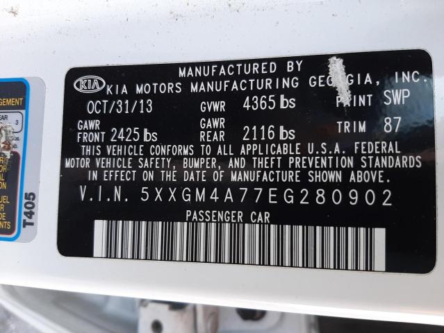 Photo 9 VIN: 5XXGM4A77EG280902 - KIA OPTIMA LX 