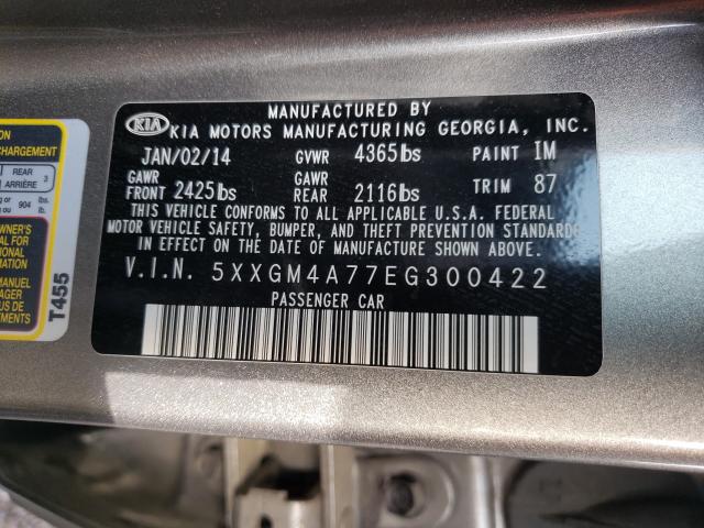 Photo 9 VIN: 5XXGM4A77EG300422 - KIA OPTIMA LX 