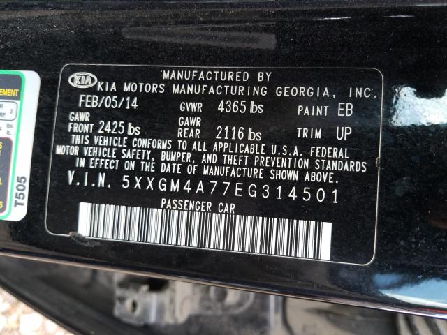 Photo 9 VIN: 5XXGM4A77EG314501 - KIA OPTIMA LX 