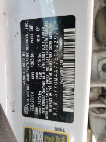 Photo 12 VIN: 5XXGM4A77EG322971 - KIA OPTIMA LX 