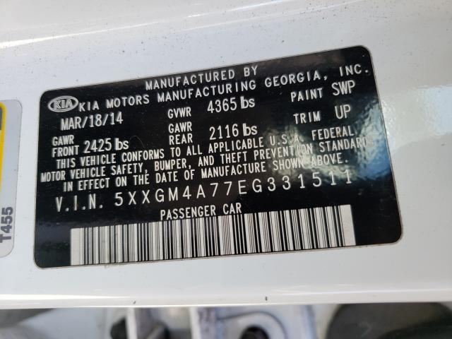 Photo 9 VIN: 5XXGM4A77EG331511 - KIA OPTIMA LX 