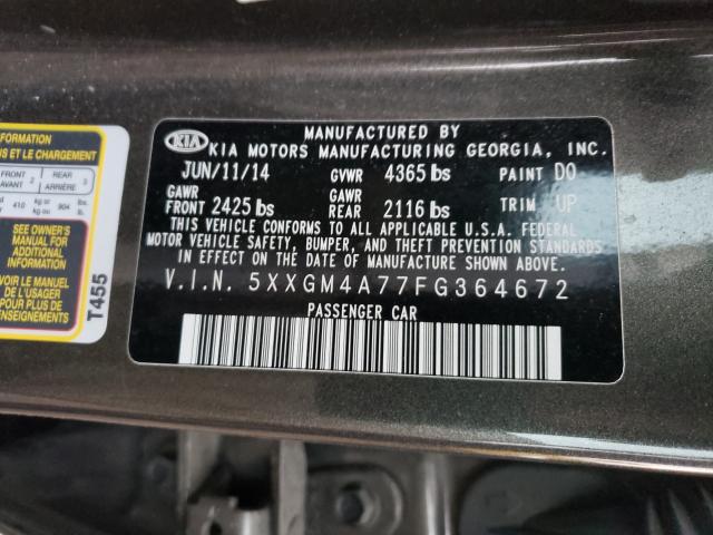 Photo 9 VIN: 5XXGM4A77FG364672 - KIA OPTIMA LX 