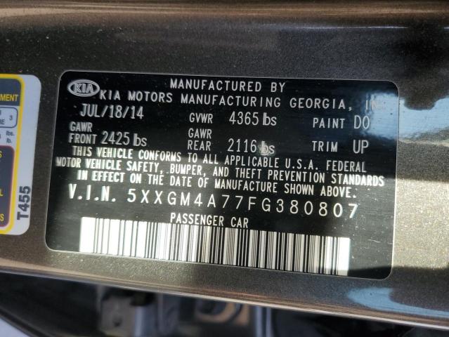 Photo 11 VIN: 5XXGM4A77FG380807 - KIA OPTIMA LX 