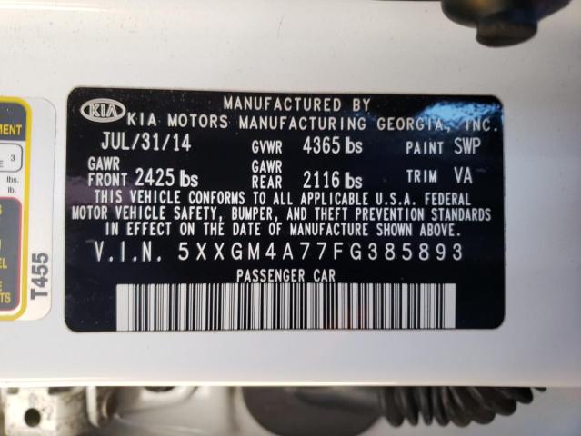 Photo 11 VIN: 5XXGM4A77FG385893 - KIA OPTIMA LX 