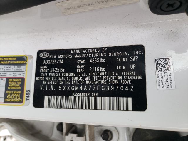 Photo 9 VIN: 5XXGM4A77FG397042 - KIA OPTIMA LX 