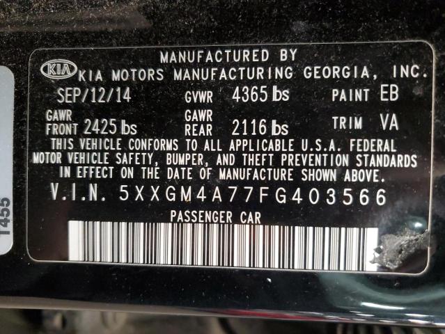 Photo 12 VIN: 5XXGM4A77FG403566 - KIA OPTIMA LX 