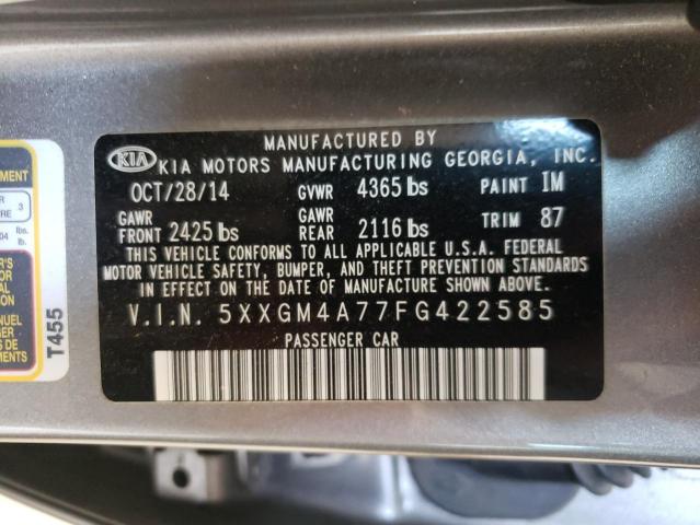 Photo 9 VIN: 5XXGM4A77FG422585 - KIA OPTIMA LX 