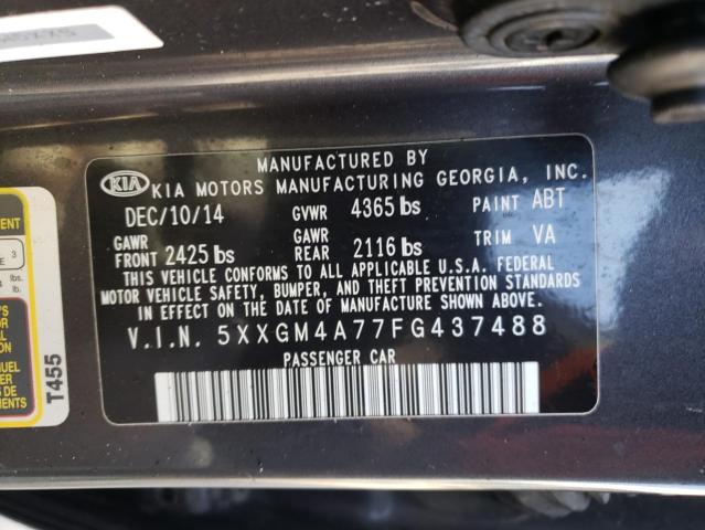 Photo 9 VIN: 5XXGM4A77FG437488 - KIA OPTIMA LX 