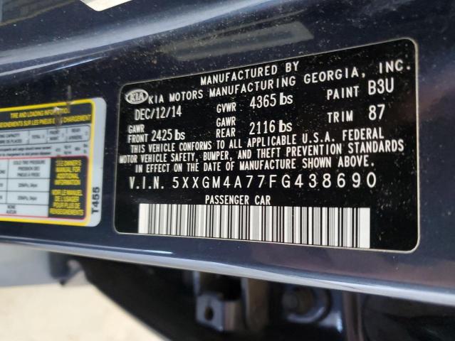 Photo 11 VIN: 5XXGM4A77FG438690 - KIA OPTIMA LX 