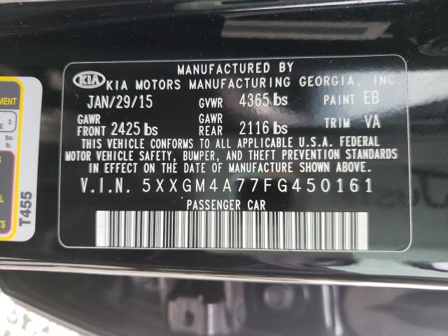 Photo 9 VIN: 5XXGM4A77FG450161 - KIA OPTIMA LX 