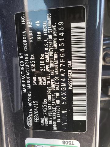 Photo 9 VIN: 5XXGM4A77FG451469 - KIA OPTIMA LX 